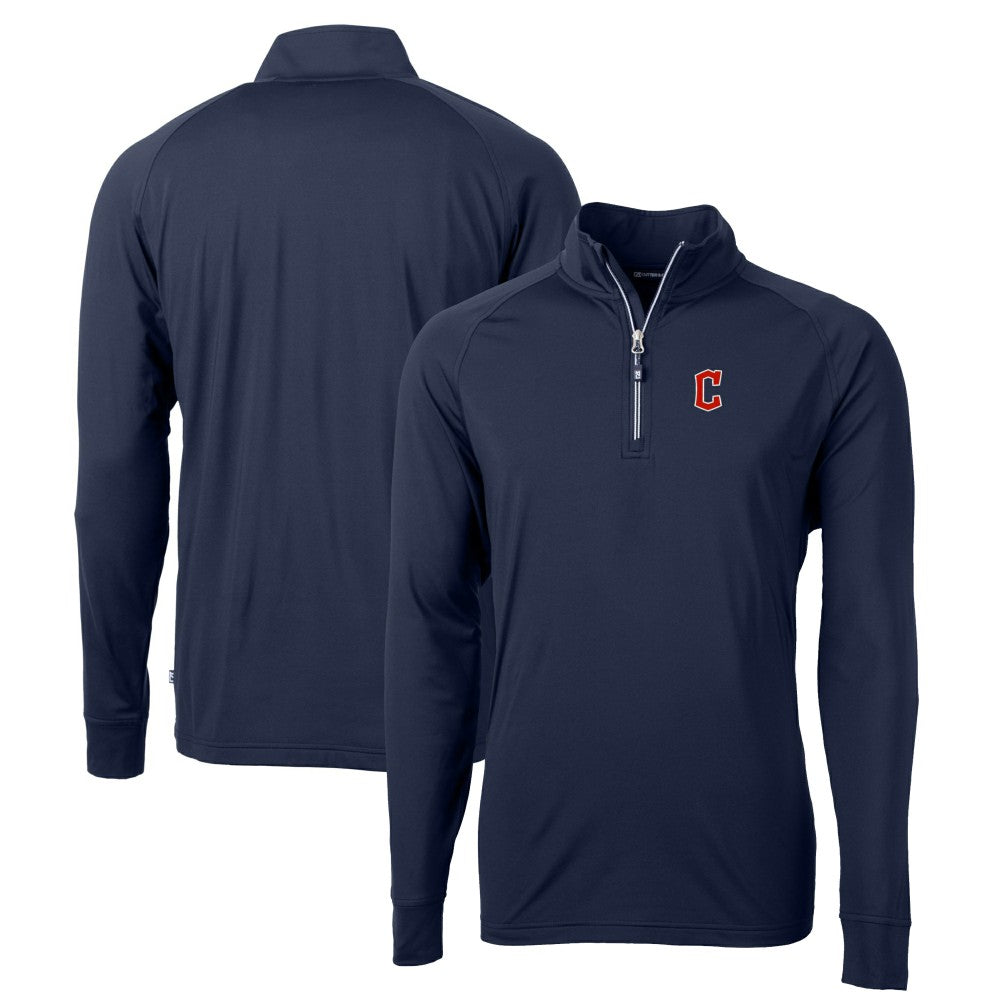 Cleveland Guardians Cutter & Buck Big & Tall Adapt Eco Knit Stretch Recycled Quarter-Zip Pullover Top On Sale