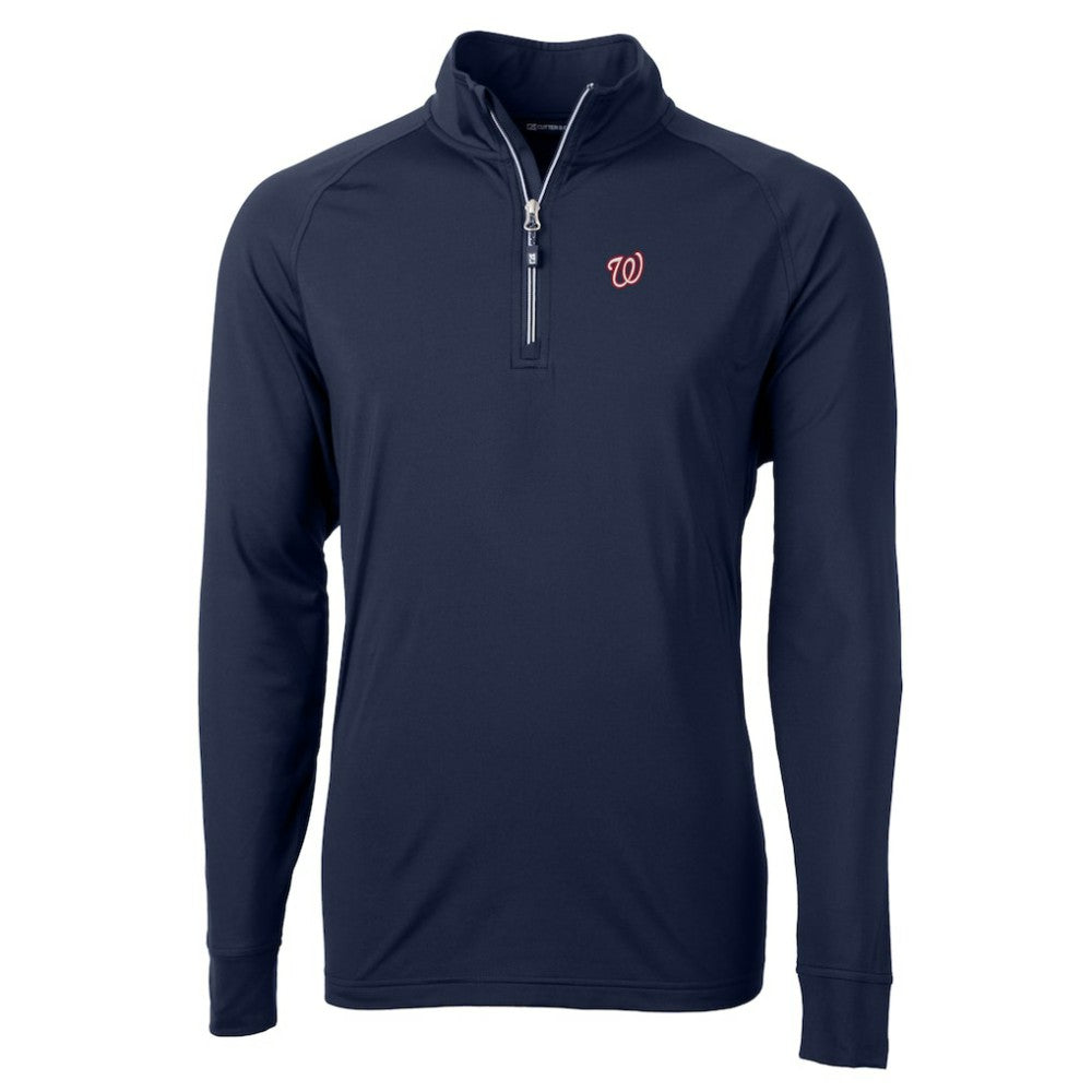 Washington Nationals Cutter & Buck Big & Tall Adapt Eco Knit Stretch Recycled Quarter-Zip Pullover Top Clearance