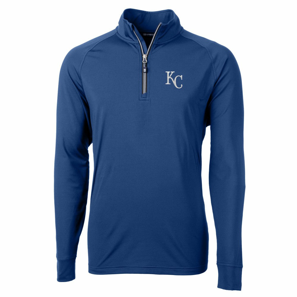 Kansas City Royals Cutter & Buck Big & Tall Adapt Eco Knit Stretch Recycled Quarter-Zip Pullover Top Clearance