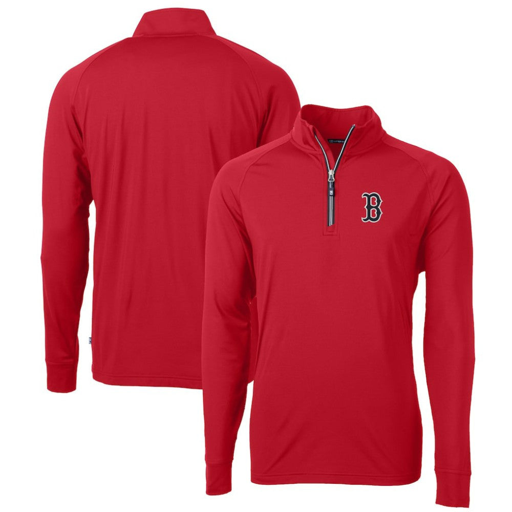 Boston Red Sox Cutter & Buck Big & Tall Adapt Eco Knit Stretch Recycled Quarter-Zip Pullover Top Sale