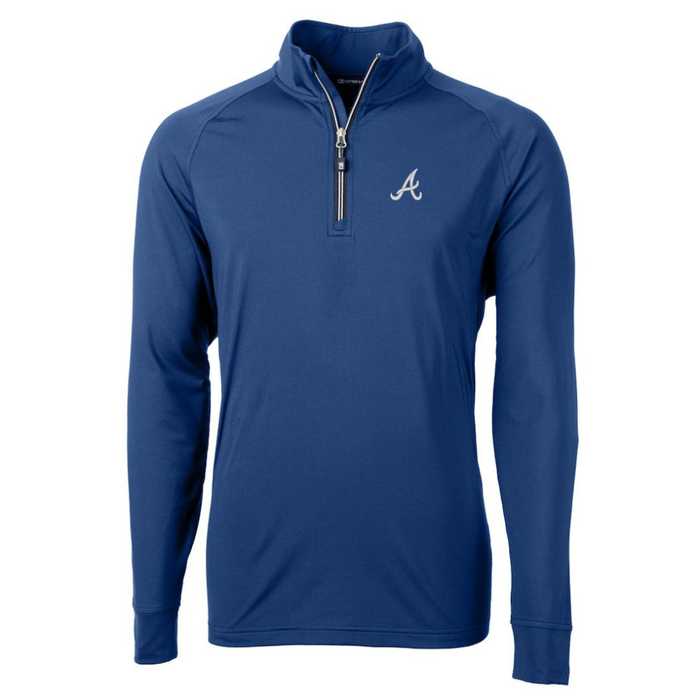 Atlanta Braves Cutter & Buck Big & Tall Adapt Eco Knit Stretch Recycled Quarter-Zip Pullover Top Clearance
