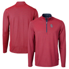 St. Louis Cardinals Cutter & Buck Big & Tall Virtue Eco Pique Micro Stripe Quarter-Zip Jacket Online