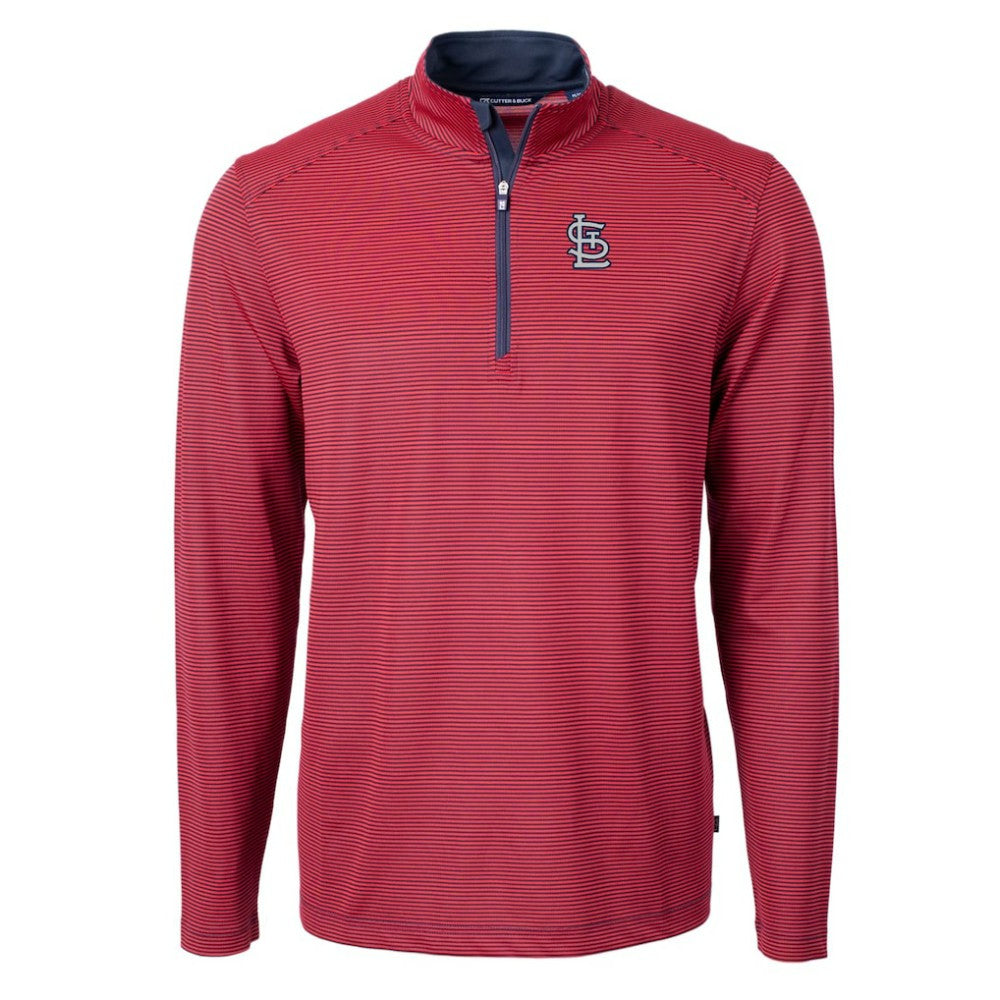 St. Louis Cardinals Cutter & Buck Big & Tall Virtue Eco Pique Micro Stripe Quarter-Zip Jacket Online