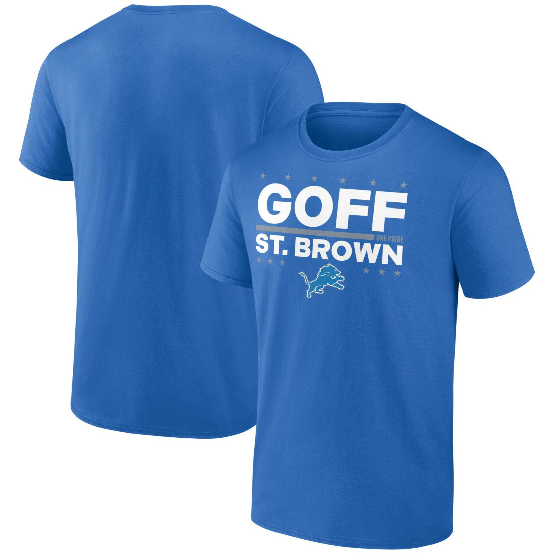 Jared Goff & Amon-Ra St. Brown Detroit Lions Election Players T-Shirt Blue - NFL