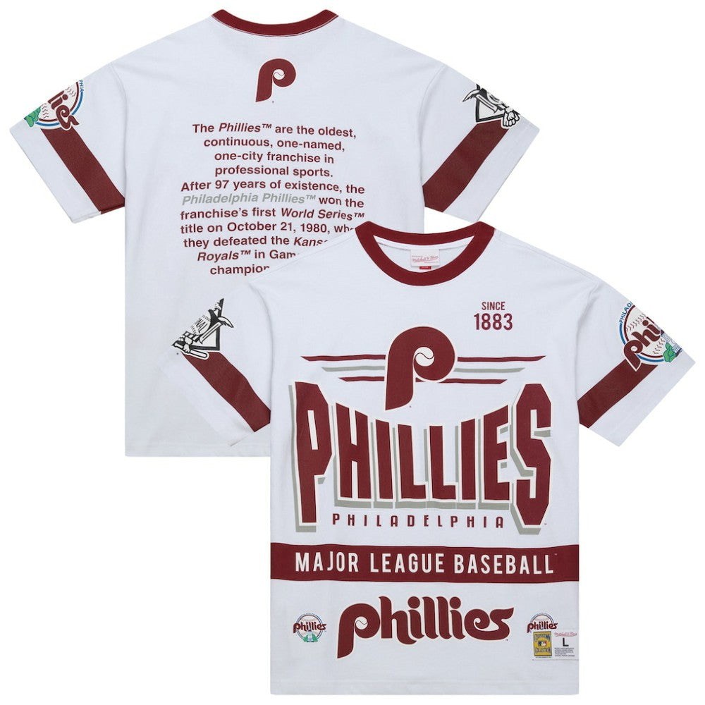 Philadelphia Phillies Mitchell & Ness Cooperstown Collection Team Origins Premium T-Shirt On Sale