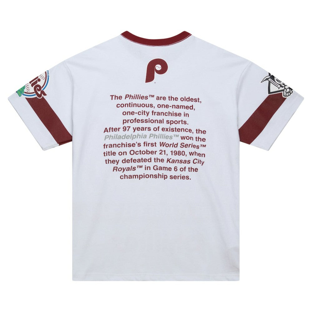 Philadelphia Phillies Mitchell & Ness Cooperstown Collection Team Origins Premium T-Shirt On Sale