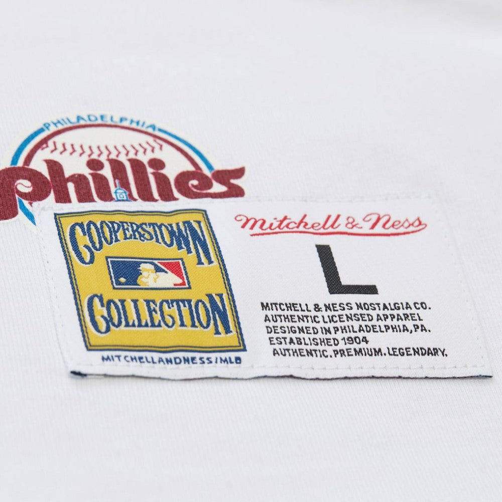 Philadelphia Phillies Mitchell & Ness Cooperstown Collection Team Origins Premium T-Shirt On Sale