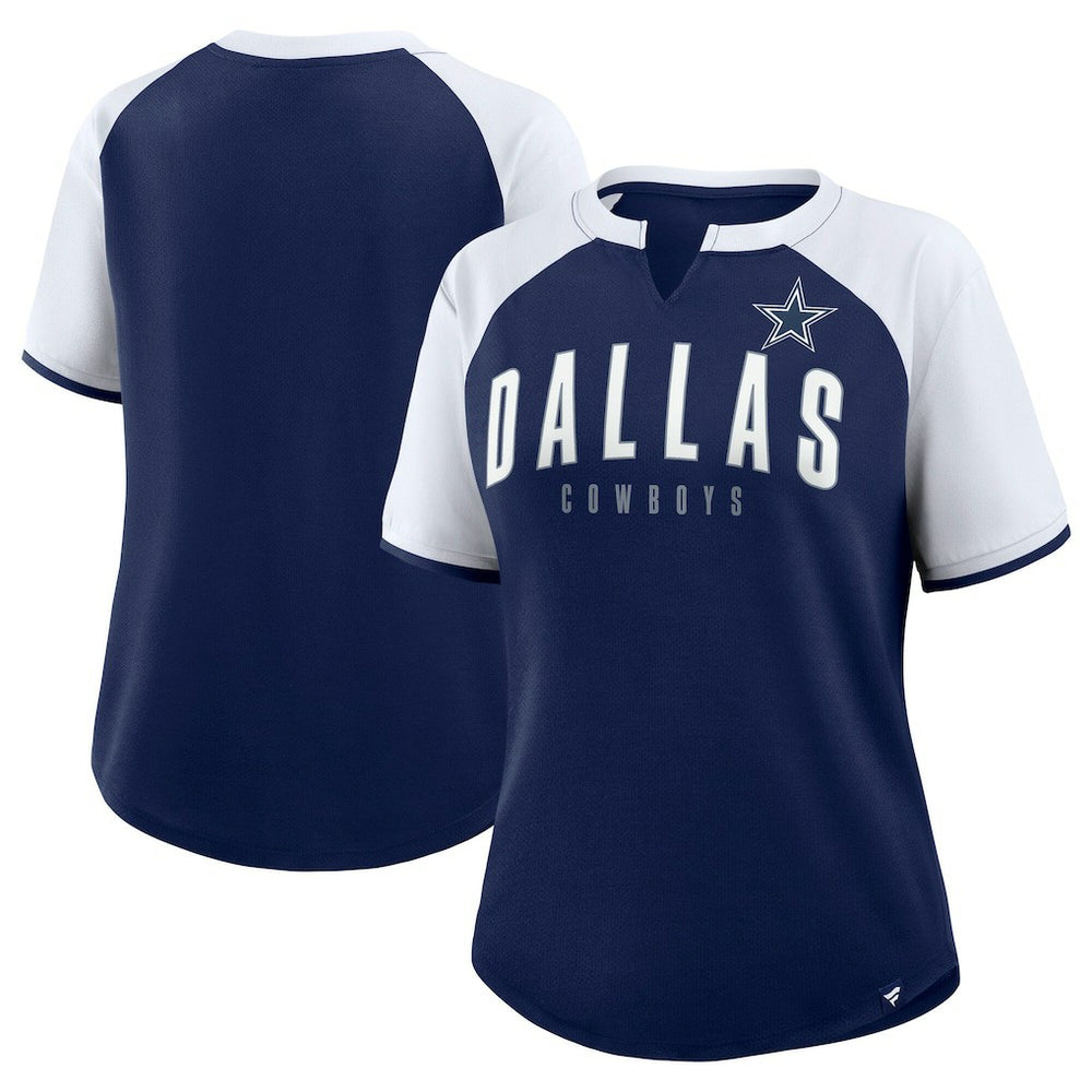 Dallas Cowboys Women's Height Advantage T-Shirt Navy/White - Fanatics