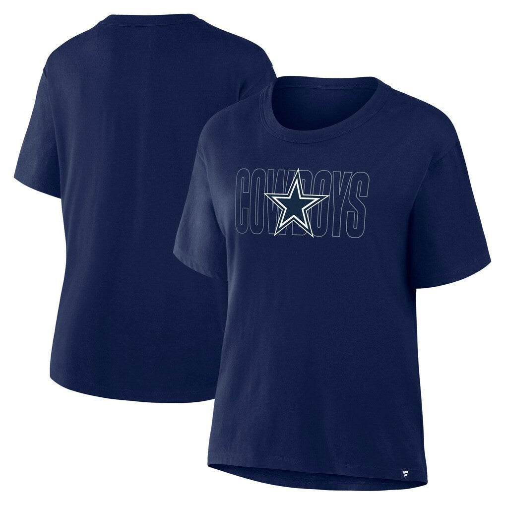 Dallas Cowboys Women's Line Em Up T-Shirt Navy - Fanatics