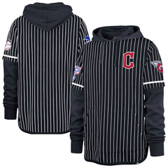 Cleveland Guardians '47 Pinstripe Double Header Pullover Hoodie Lifestyle