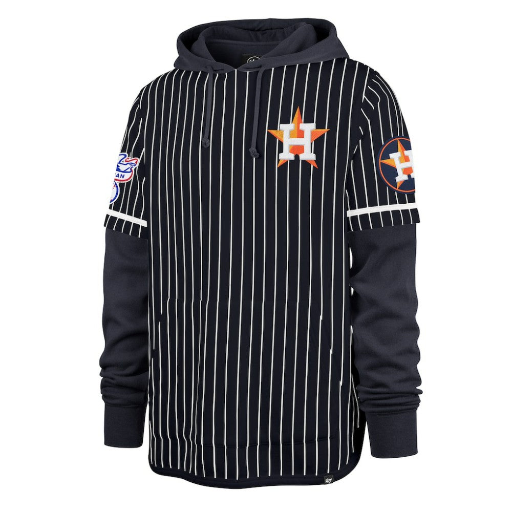 Houston Astros '47 Pinstripe Double Header Pullover Hoodie On Sale