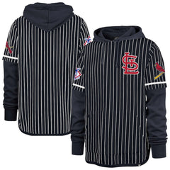 St. Louis Cardinals '47 Pinstripe Double Header Pullover Hoodie Lifestyle