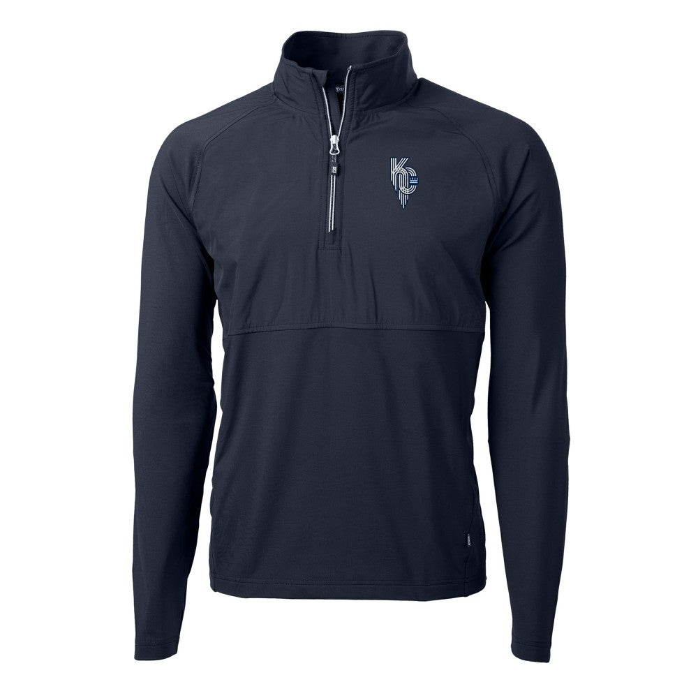 Kansas City Royals Cutter & Buck Adapt Eco Knit Hybrid Recycled Quarter-Zip Pullover Top On Sale
