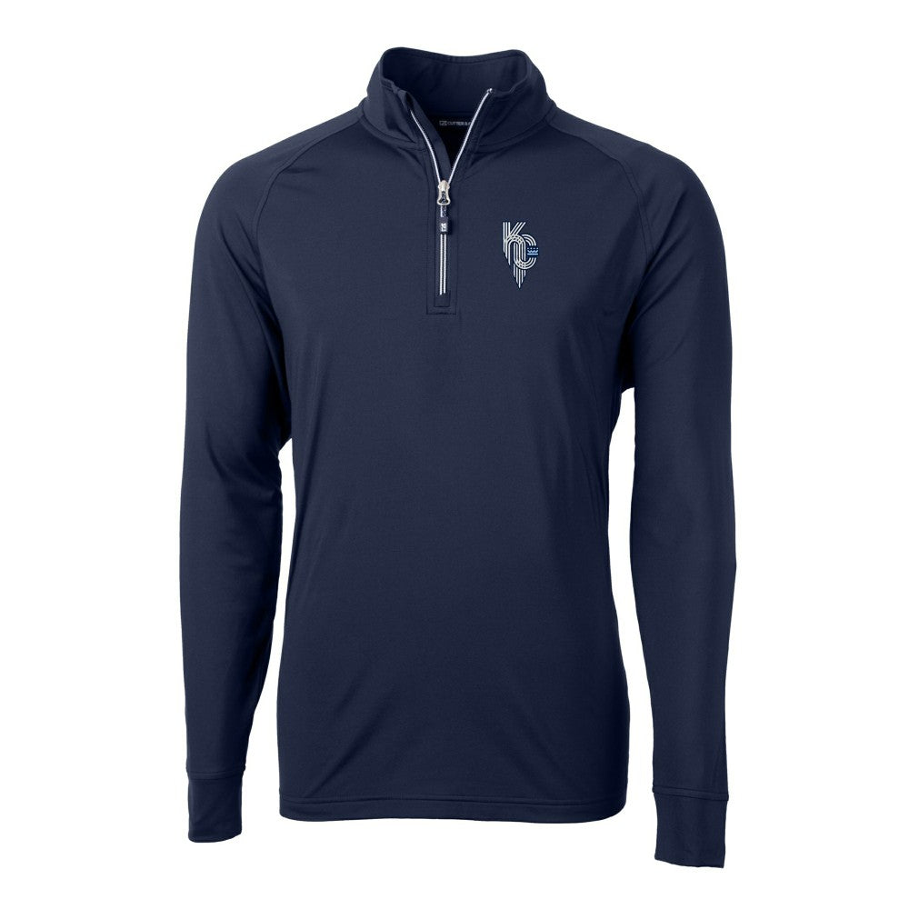 Kansas City Royals Cutter & Buck Adapt Eco Knit Stretch Recycled Quarter-Zip Pullover Top Sale