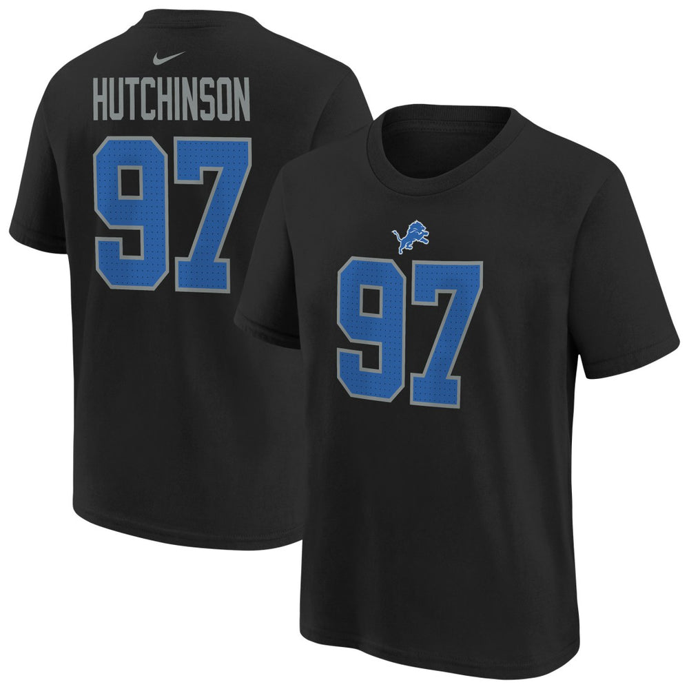 Aidan Hutchinson Detroit Lions Player Name & Number T-Shirt Black - Nike