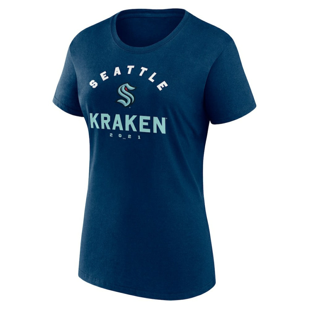 Seattle Kraken Logo Athletic Women's Unrivaled T-Shirt Navy