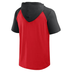 New Jersey Devils - Logo Athletic Prime Raglan Short Sleeve Pullover Hoodie Red