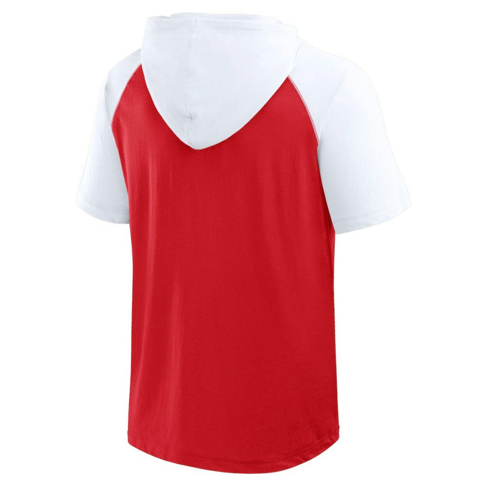 Detroit Red Wings - Logo Athletic Prime Raglan Short Sleeve Pullover Hoodie Red