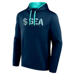 Seattle Kraken Logo Athletic Head Start Pullover Hoodie Navy