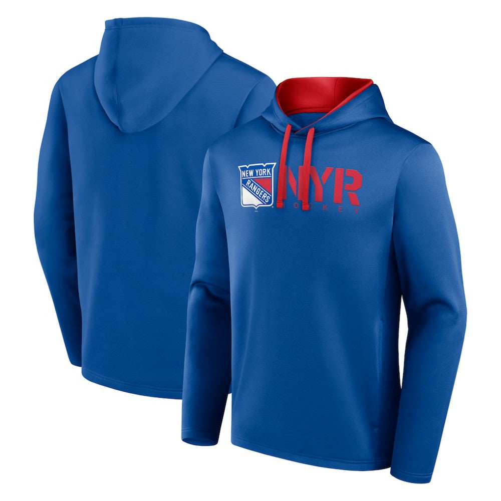 New York Rangers Logo Athletic Head Start Pullover Hoodie Blue