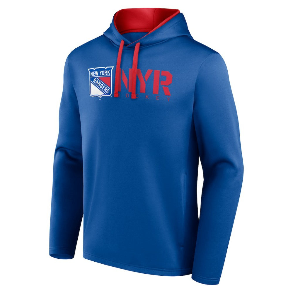 New York Rangers Logo Athletic Head Start Pullover Hoodie Blue