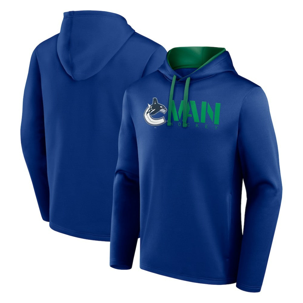 Vancouver Canucks - Logo Athletic Head Start Pullover Hoodie Blue