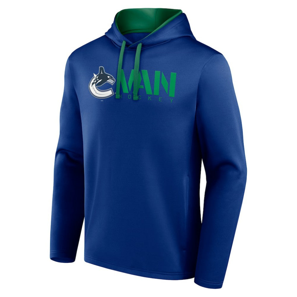 Vancouver Canucks - Logo Athletic Head Start Pullover Hoodie Blue