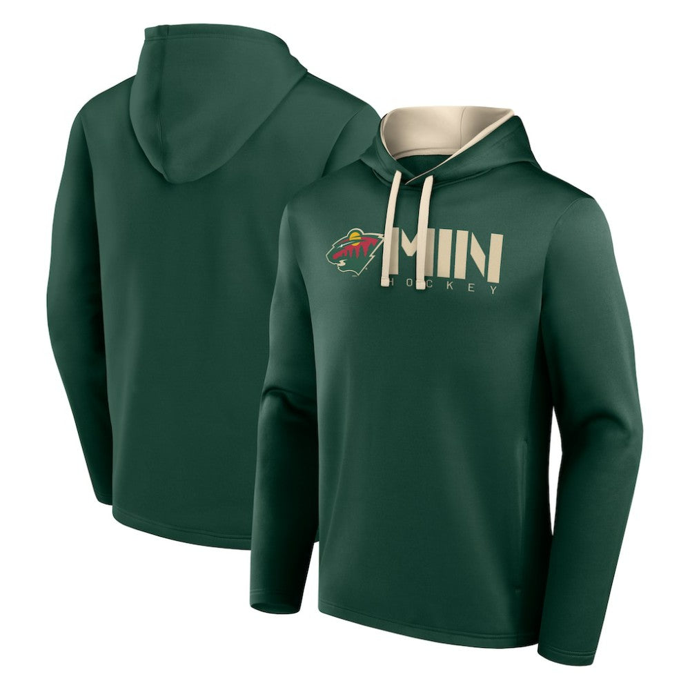 Minnesota Wild - Logo Athletic Head Start Pullover Hoodie Green
