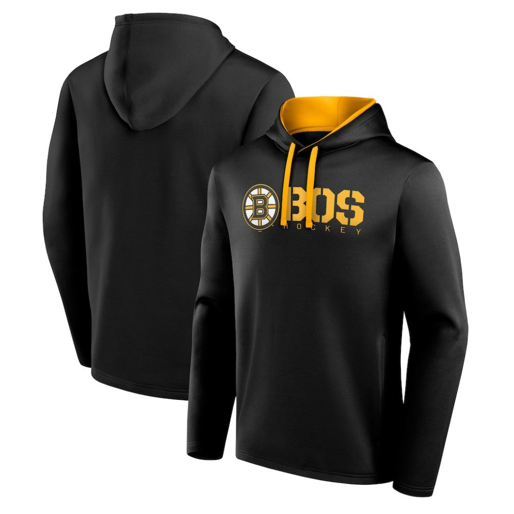 Boston Bruins Logo Athletic Head Start Pullover Hoodie Black