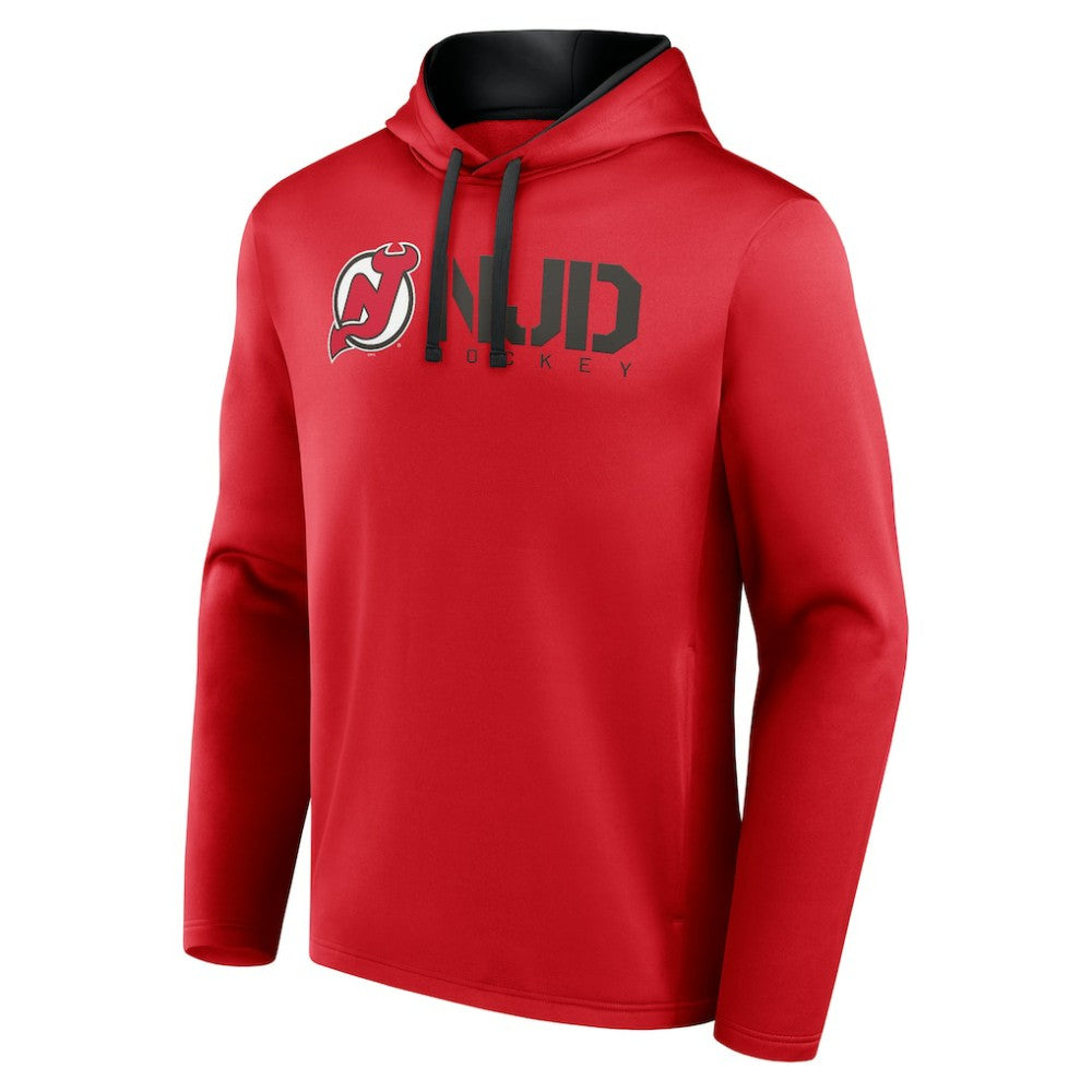 New Jersey Devils - Logo Athletic Head Start Pullover Hoodie Red
