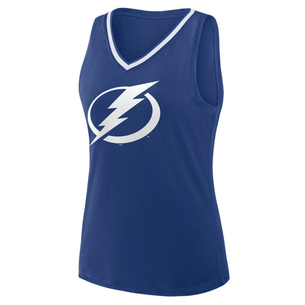 Tampa Bay Lightning - Logo Athletic Women's Stellar Win V-Neck Tank Top Blue