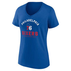 NBA - Philadelphia 76ers Logo Athletic Women's Unrivaled V-Neck T-Shirt - Royal