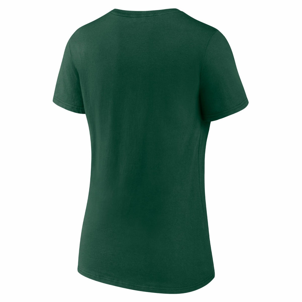NBA - Milwaukee Bucks Logo Athletic Women's Unrivaled V-Neck T-Shirt - Hunter Green