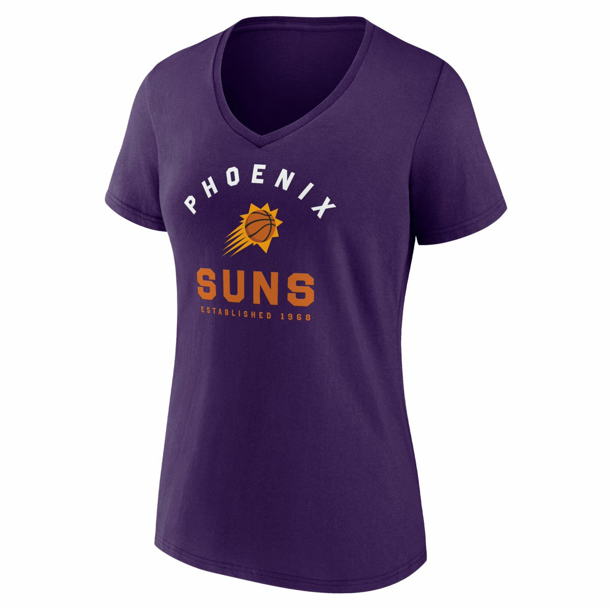 NBA - Phoenix Suns Logo Athletic Women's Unrivaled V-Neck T-Shirt - Purple