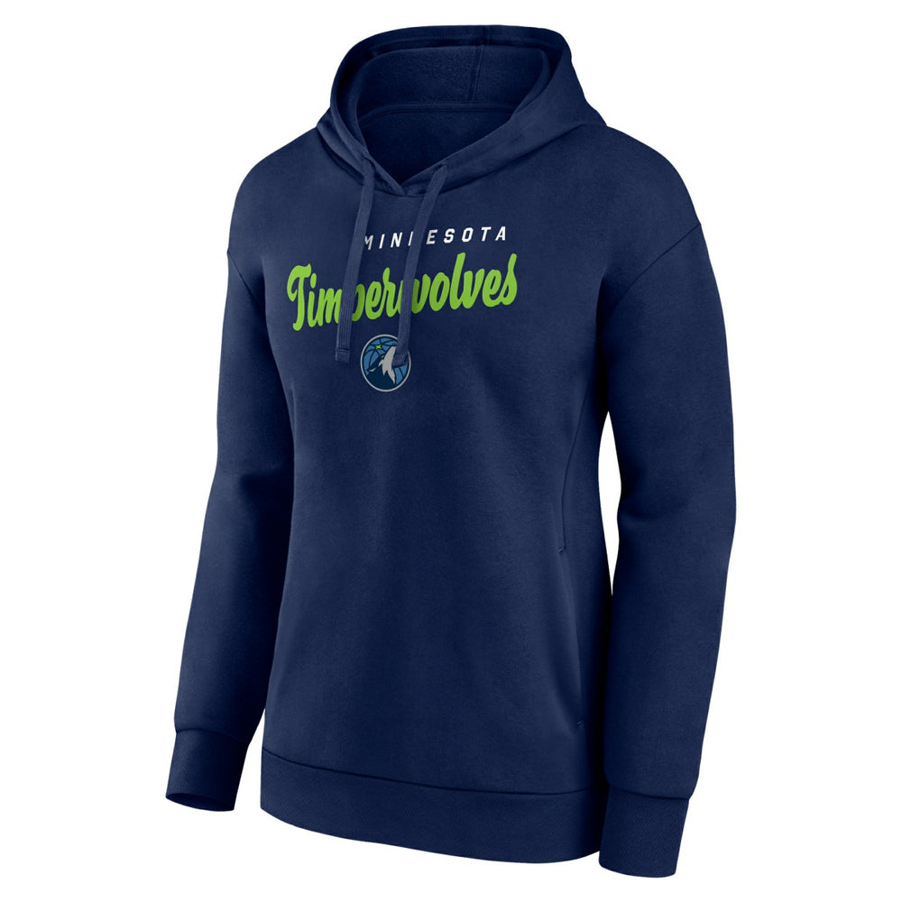 NBA - Minnesota Timberwolves Logo Athletic Women's Triumphant V-Neck Pullover Hoodie - Navy