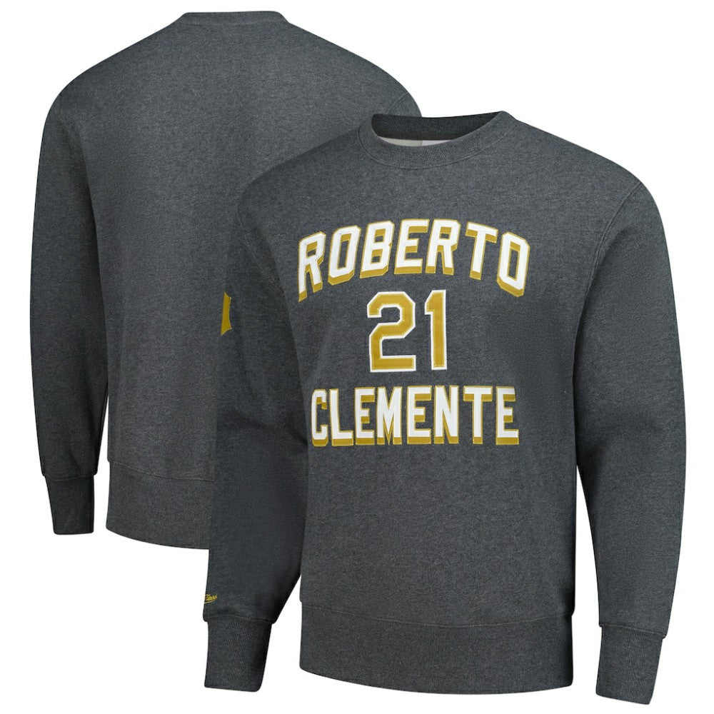 Roberto Clemente Pittsburgh Pirates Mitchell & Ness Legends Collection Vintage Logo Name & Number Fleece Pullover Sweatshirt discount