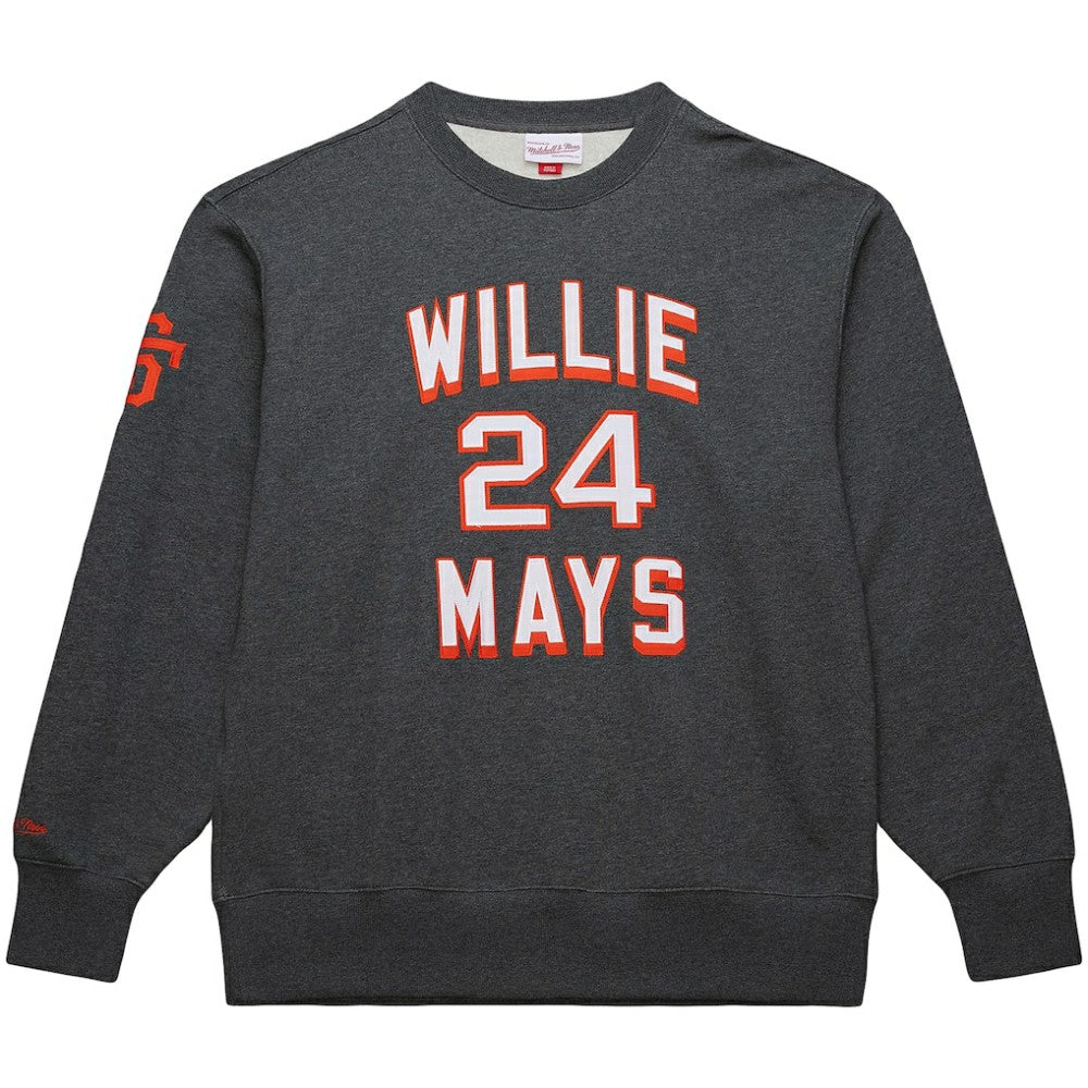 Willie Mays San Francisco Giants Mitchell & Ness Legends Collection Vintage Logo Name & Number Fleece Pullover Sweatshirt Sale