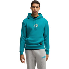Miami Dolphins Hugo Boss Unisex Woodson Tri-Blend Hoodie Aqua - NFL
