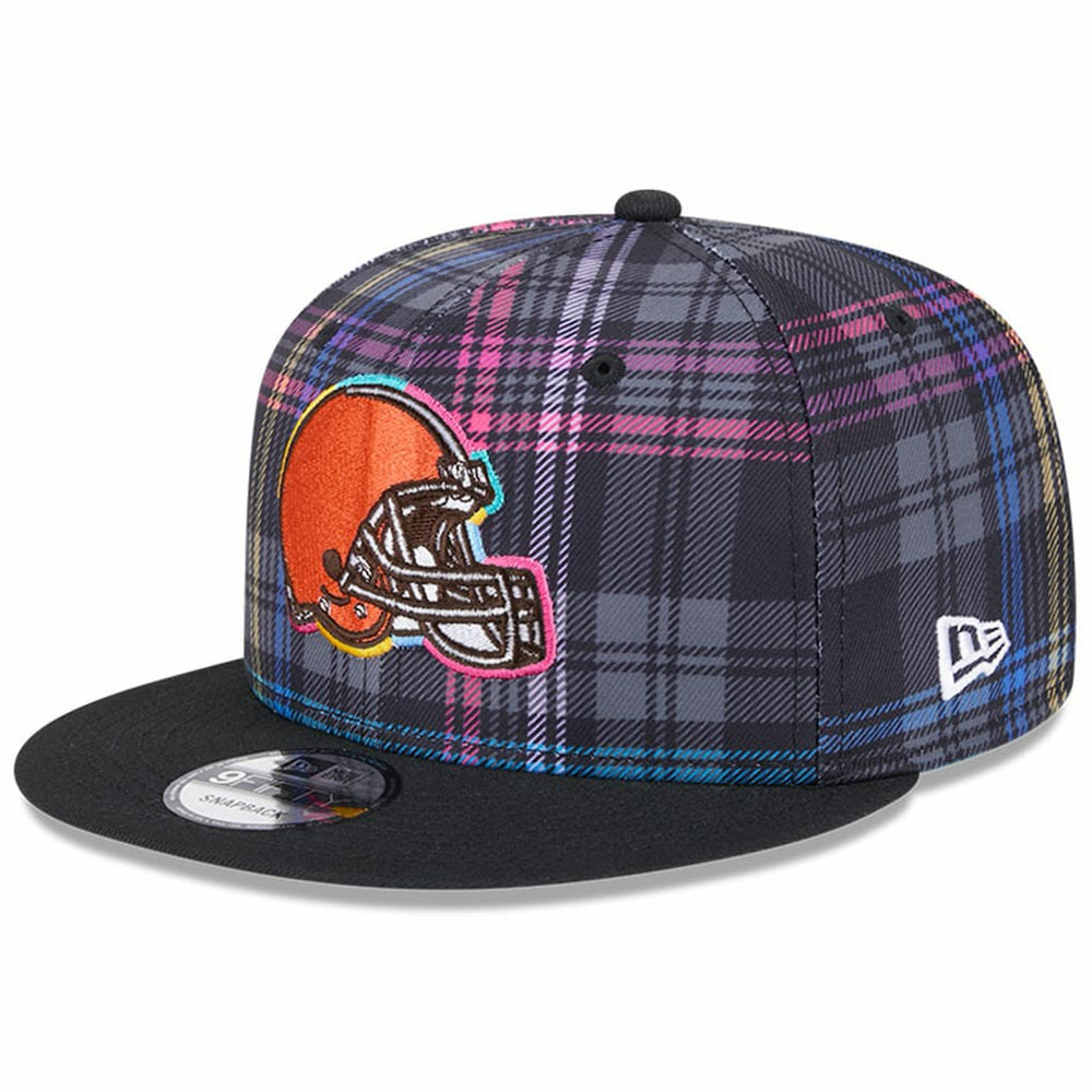 Cleveland Browns New Era 2024 NFL Crucial Catch Plaid 9FIFTY Snapback Hat Black - NFL