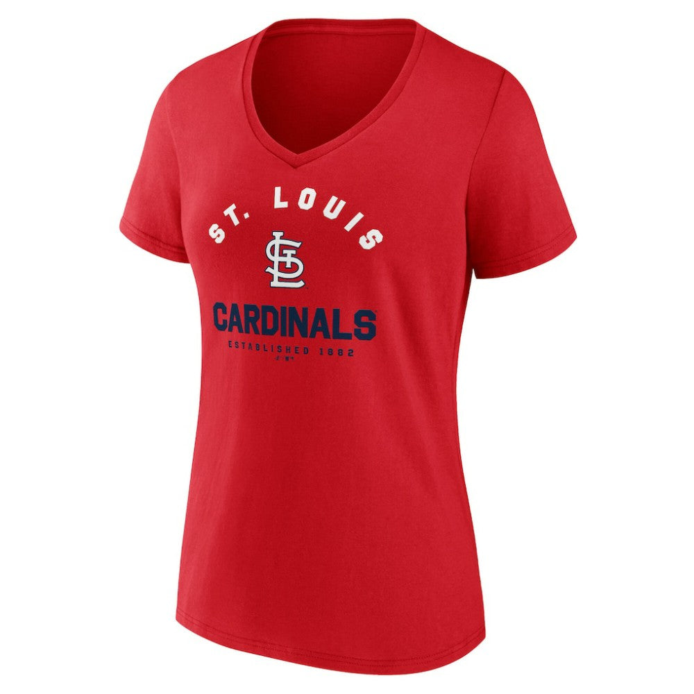 St. Louis Cardinals Logo Athletic Women's Unrivaled V-Neck T-Shirt for sale