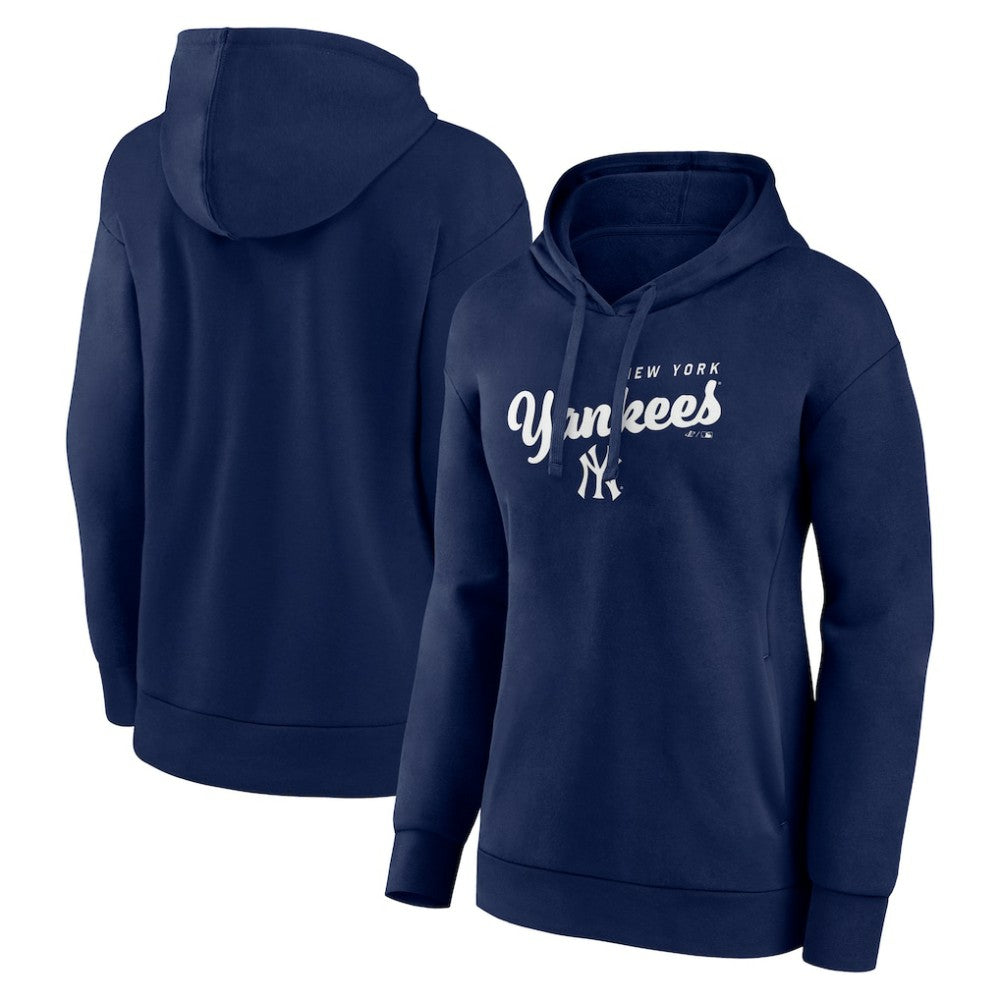 New York Yankees Logo Athletic Women's Logo Triumphant V-Neck Pullover Hoodie On Sale