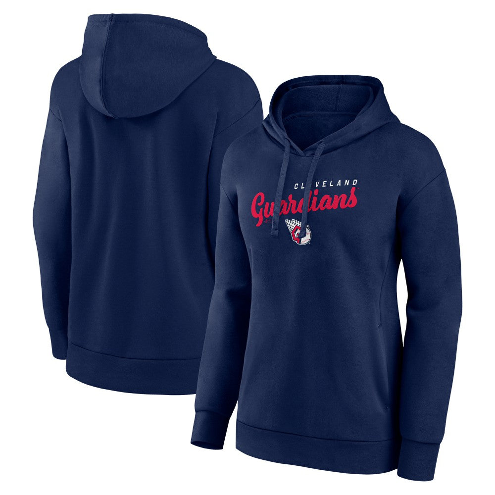Cleveland Guardians Logo Athletic Women's Logo Triumphant V-Neck Pullover Hoodie Clearance