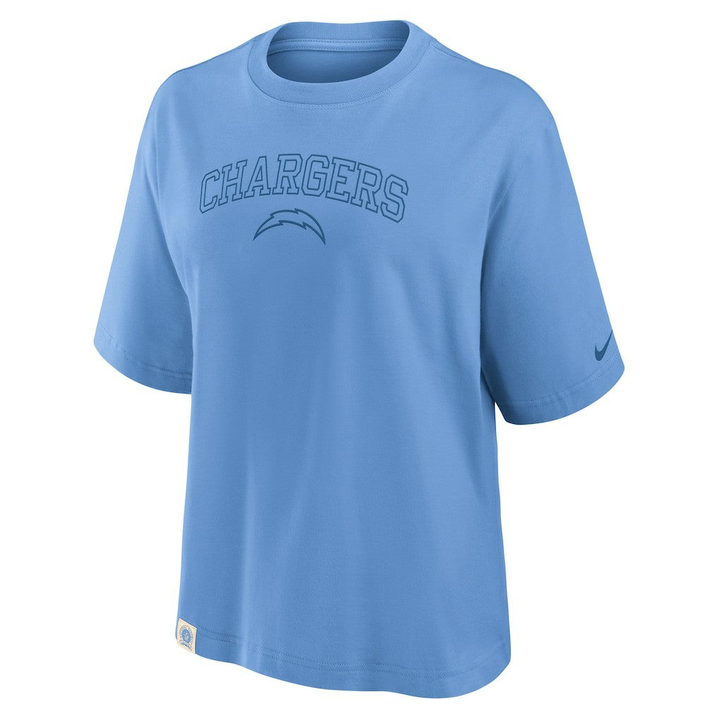 Los Angeles Chargers Women's Glory Arch Boxy T-Shirt Powder Blue - Nike