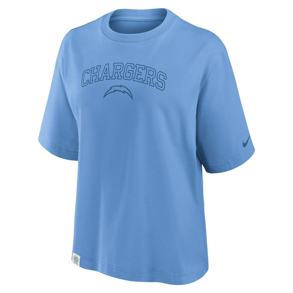 Los Angeles Chargers Women's Glory Arch Boxy T-Shirt Powder Blue - Nike