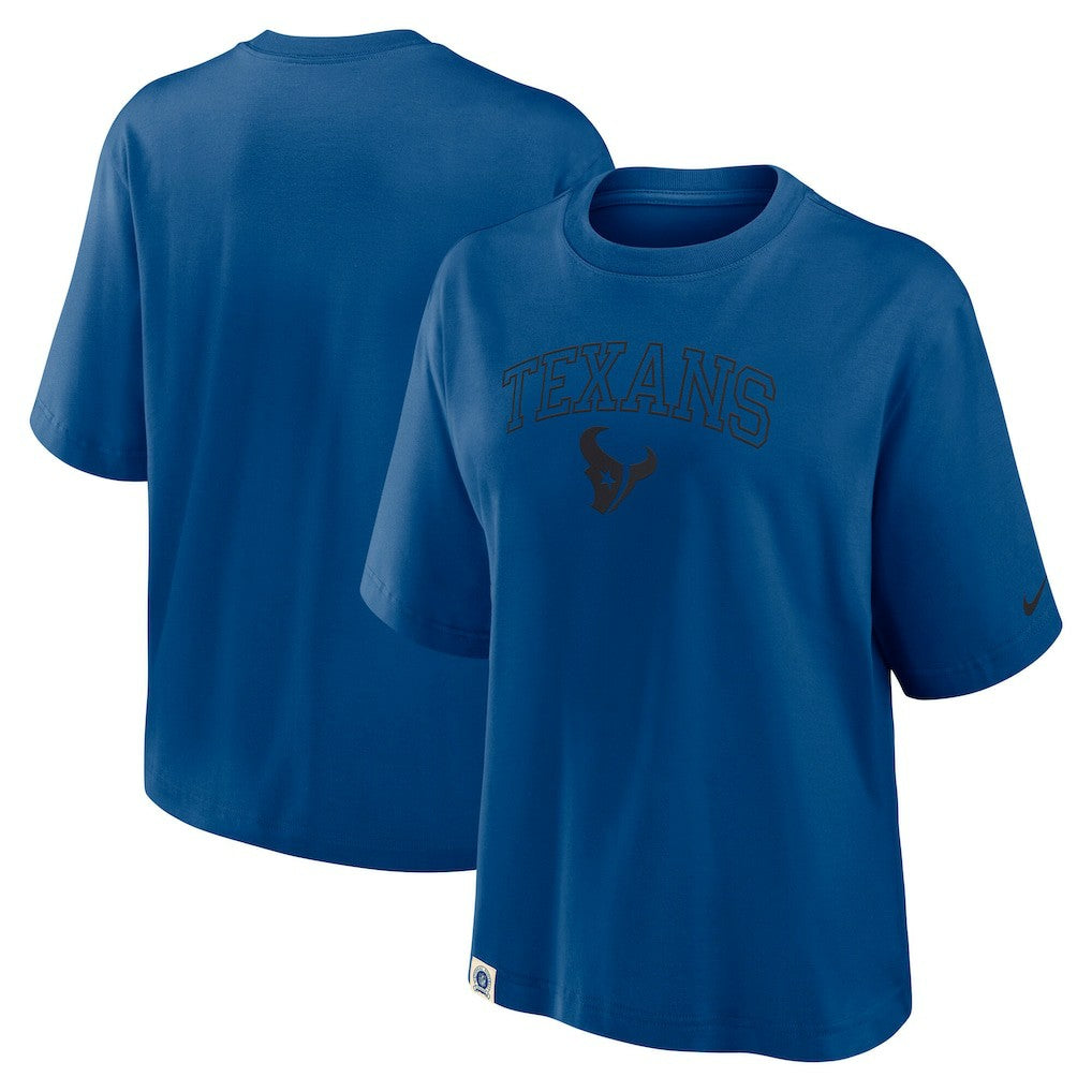 Houston Texans Women's Glory Arch Boxy T-Shirt Blue - Nike