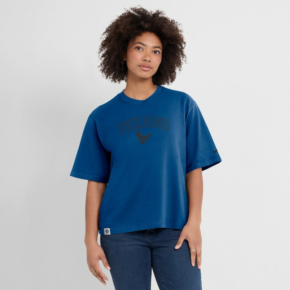Houston Texans Women's Glory Arch Boxy T-Shirt Blue - Nike