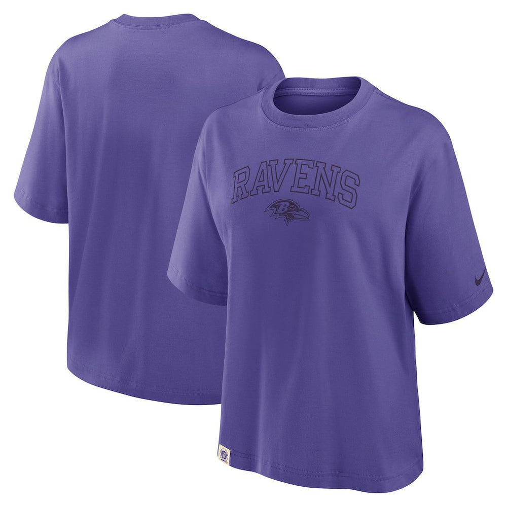 Baltimore Ravens Women's Glory Arch Boxy T-Shirt Purple - Nike