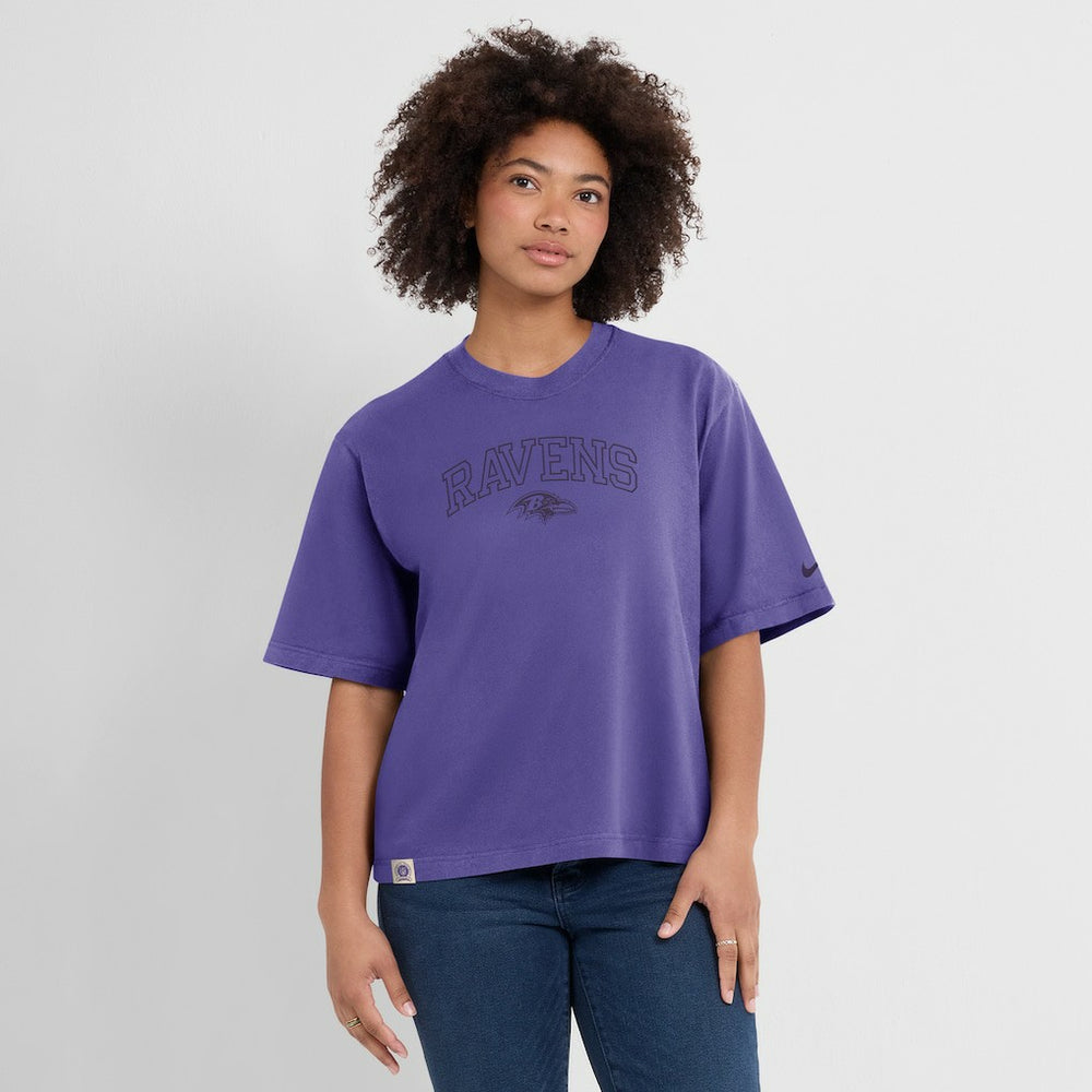 Baltimore Ravens Women's Glory Arch Boxy T-Shirt Purple - Nike