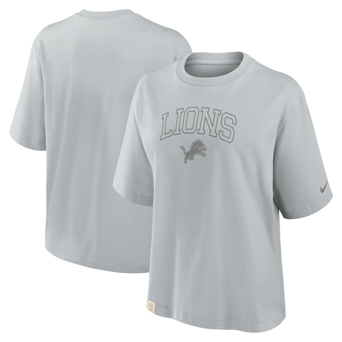 Detroit Lions Women's Glory Arch Boxy T-Shirt Gray - Nike