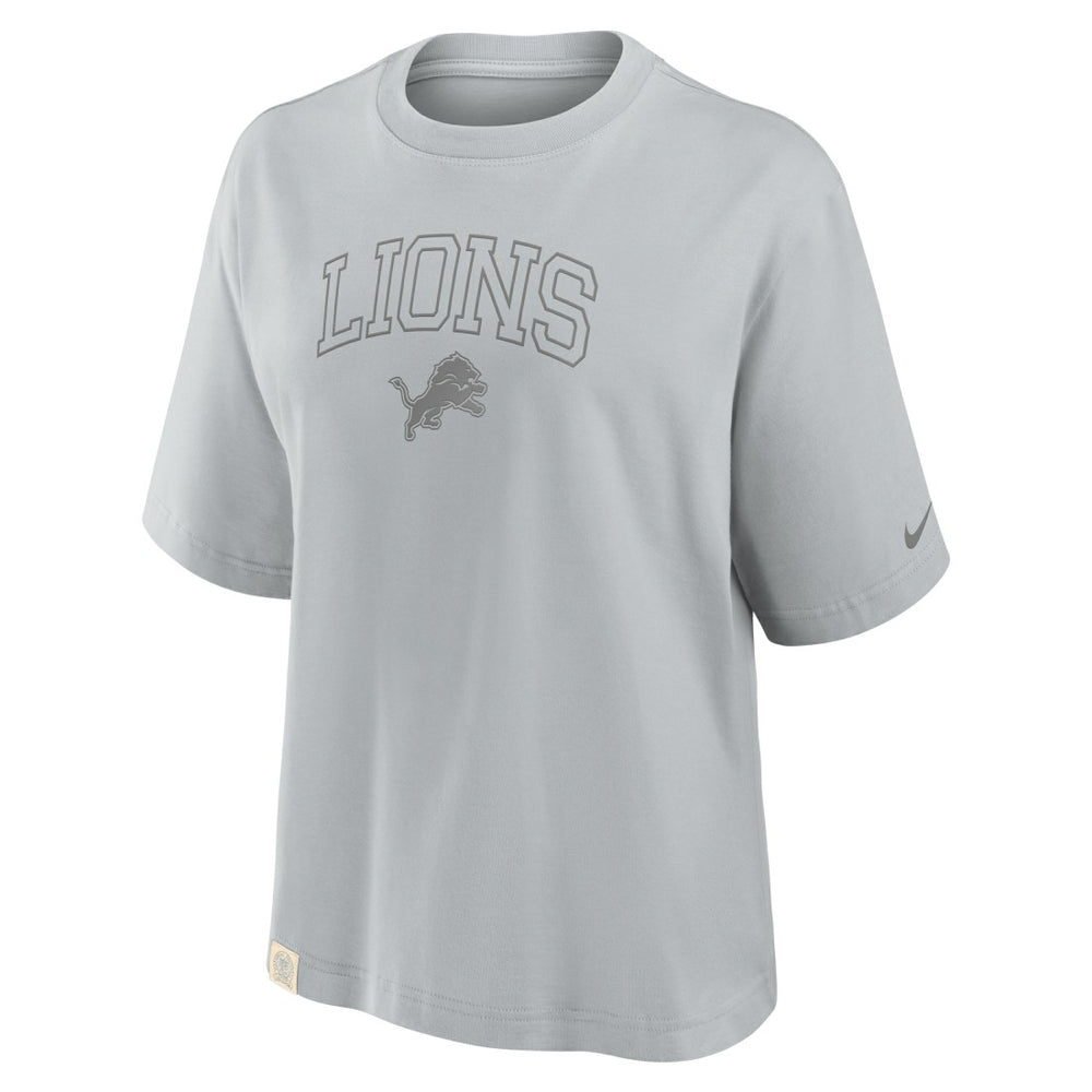 Detroit Lions Women's Glory Arch Boxy T-Shirt Gray - Nike